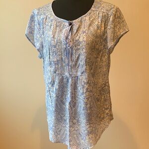 Como Vintage Blue Paisley Blouse